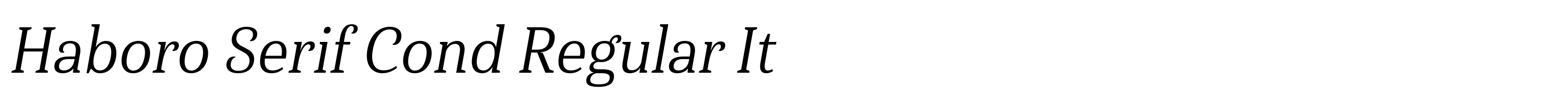 Haboro Serif Cond Regular It